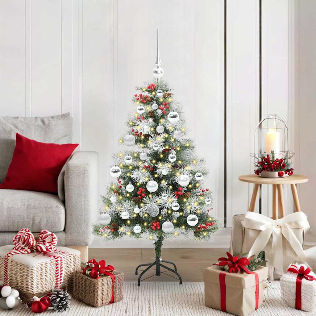 Künstlicher Weihnachtsbaum Grün und Weiß 120 cm