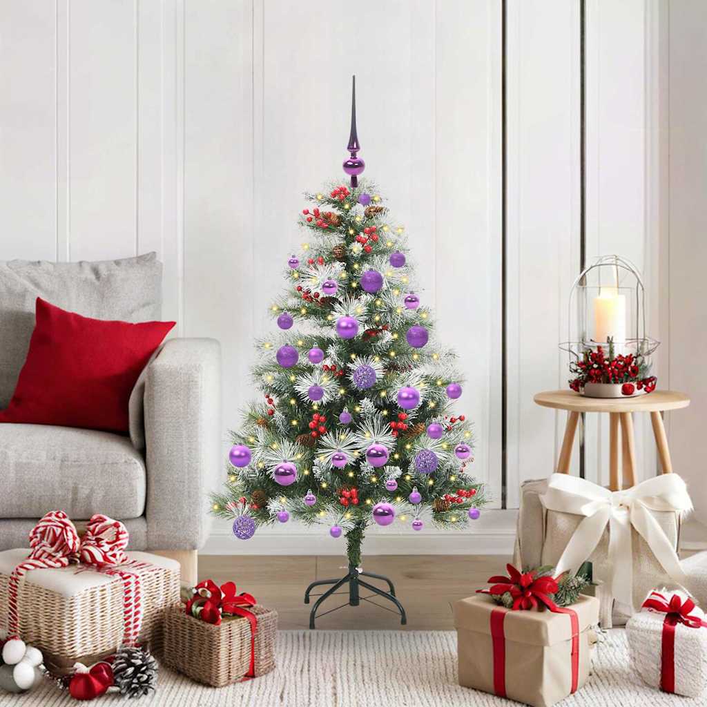 Künstlicher Weihnachtsbaum Grün und Weiß 120 cm