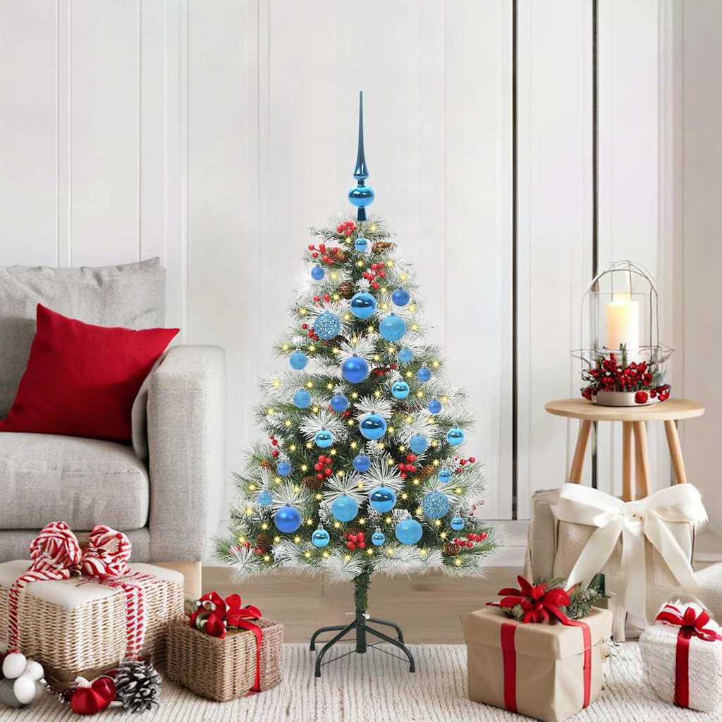 Künstlicher Weihnachtsbaum Grün und Weiß 120 cm