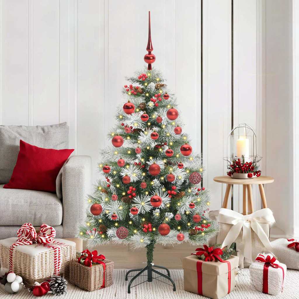 Künstlicher Weihnachtsbaum Grün und Weiß 150 cm