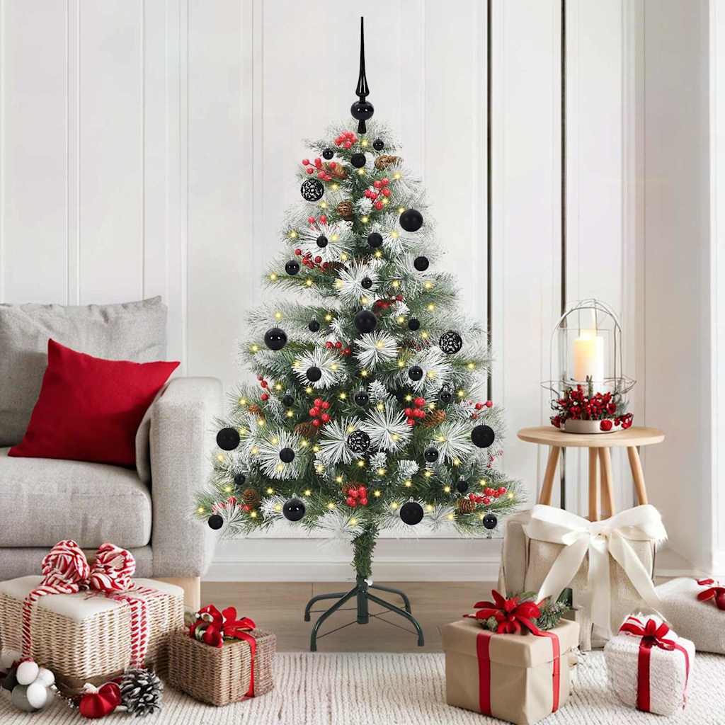 Künstlicher Weihnachtsbaum Grün und Weiß 150 cm