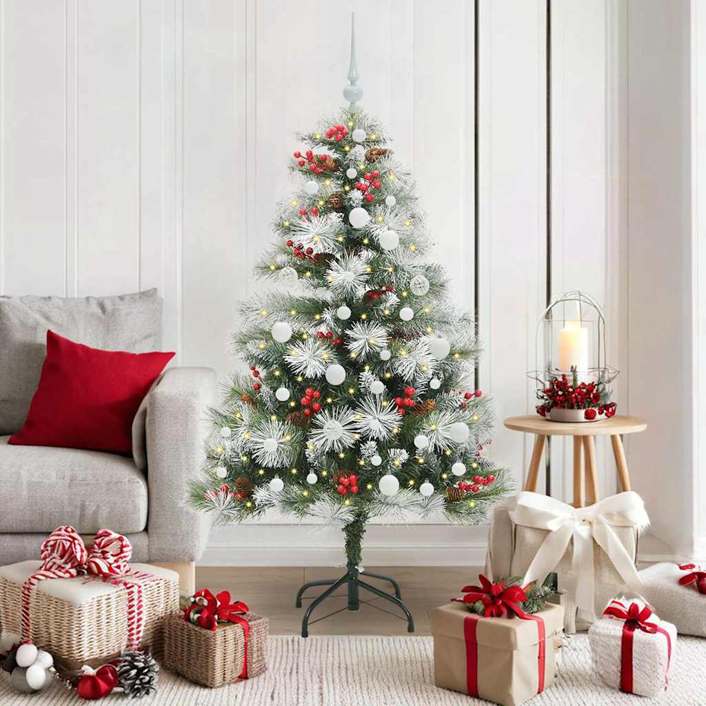 Künstlicher Weihnachtsbaum Grün und Weiß 150 cm