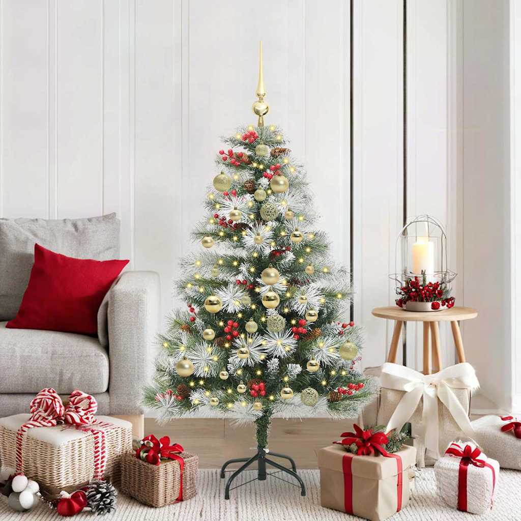 Künstlicher Weihnachtsbaum Grün und Weiß 150 cm