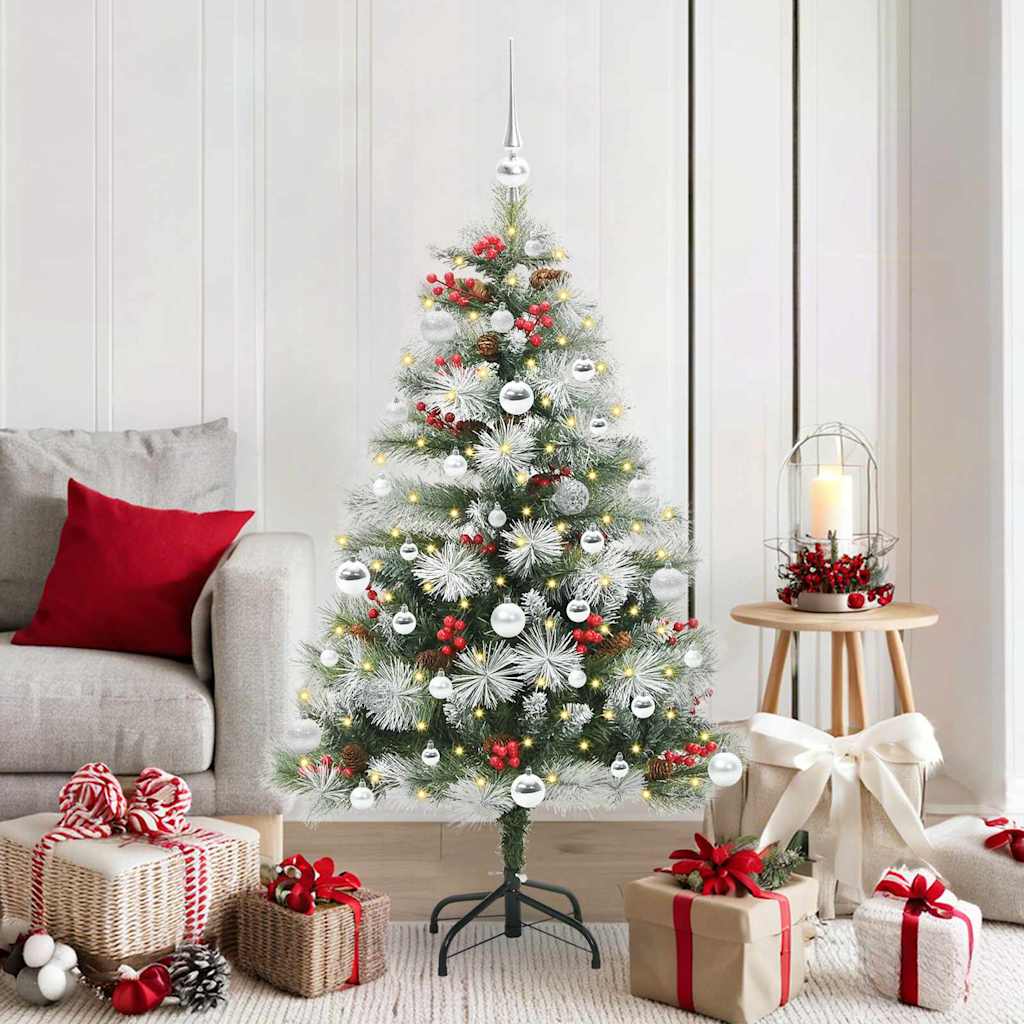 Künstlicher Weihnachtsbaum Grün und Weiß 150 cm