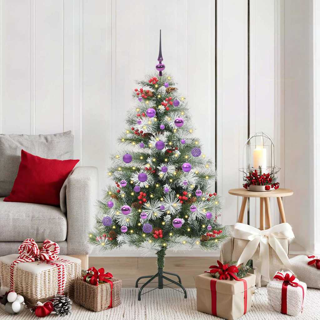 Künstlicher Weihnachtsbaum Grün und Weiß 150 cm