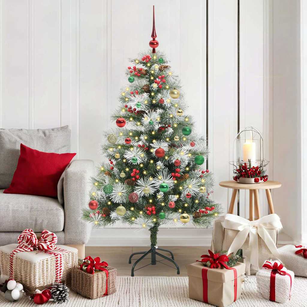 Künstlicher Weihnachtsbaum Grün und Weiß 150 cm