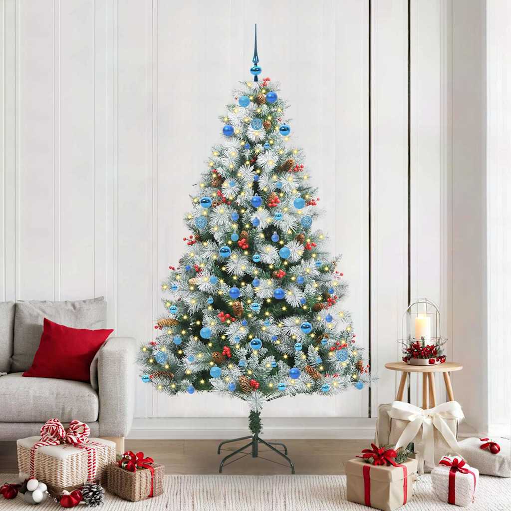 Künstlicher Weihnachtsbaum Grün und Weiß 210 cm