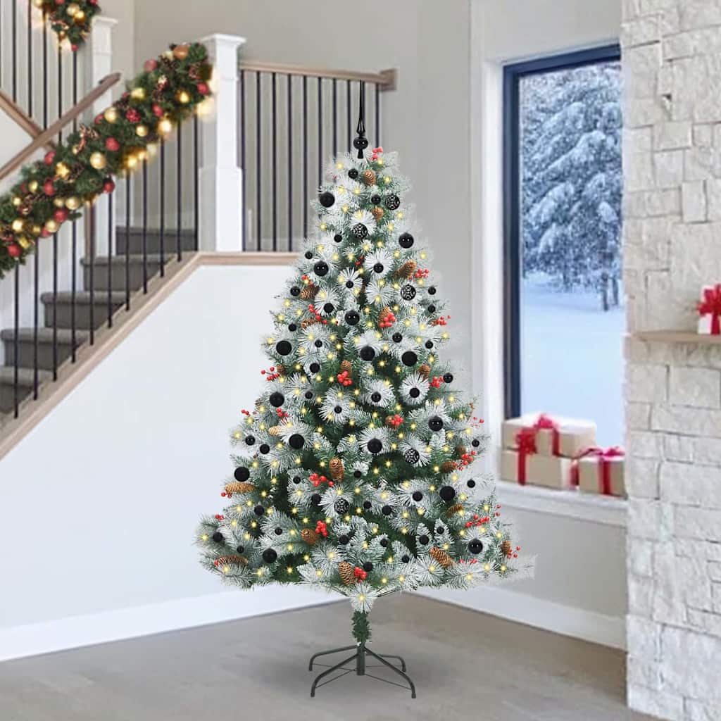 Künstlicher Weihnachtsbaum Grün und Weiß 240 cm