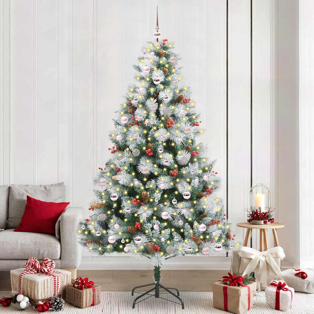 Künstlicher Weihnachtsbaum Grün und Weiß 240 cm