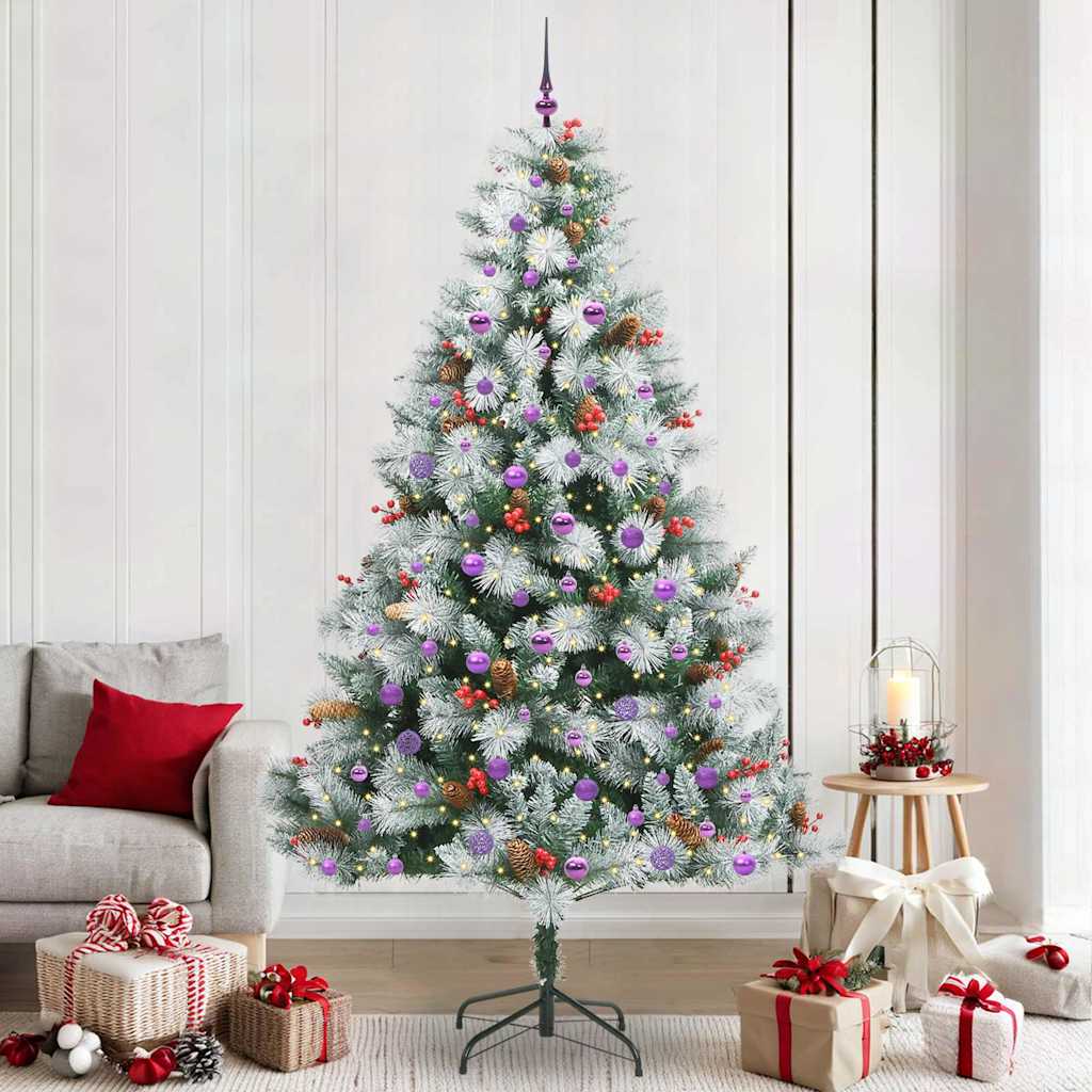 Künstlicher Weihnachtsbaum Grün und Weiß 240 cm