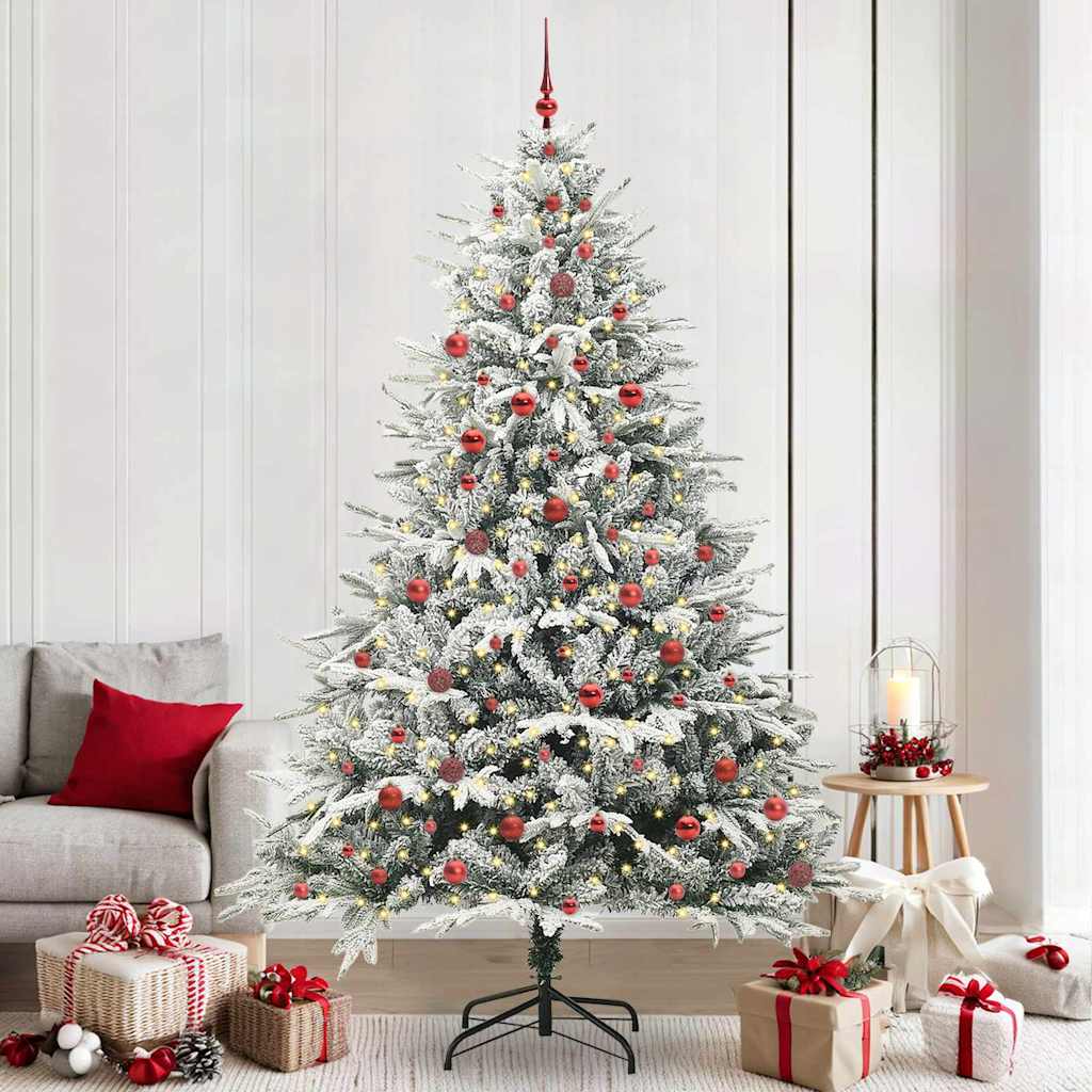 Künstlicher vorbeleuchteter Weihnachtsbaum mit Kugelset Grün