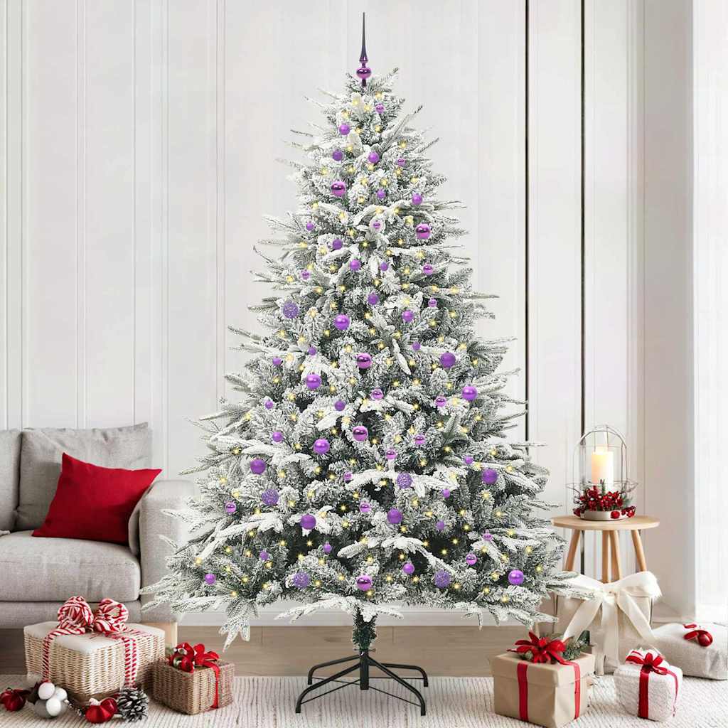 Künstlicher vorbeleuchteter Weihnachtsbaum mit Kugelset Grün