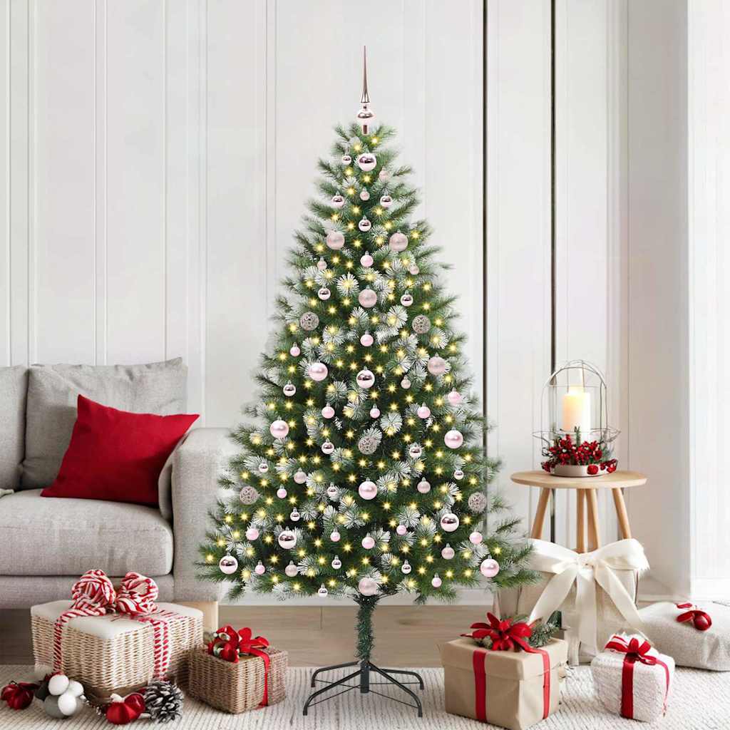 Künstlicher Klapp-Weihnachtsbaum mit Schneeüberzug 300 LEDs