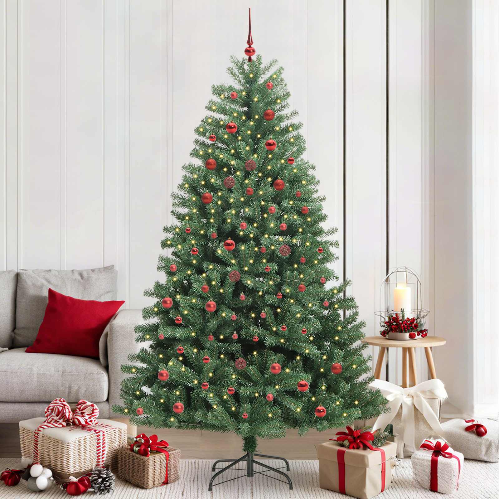 Künstlicher klappbarer Weihnachtsbaum Grün 210 cm