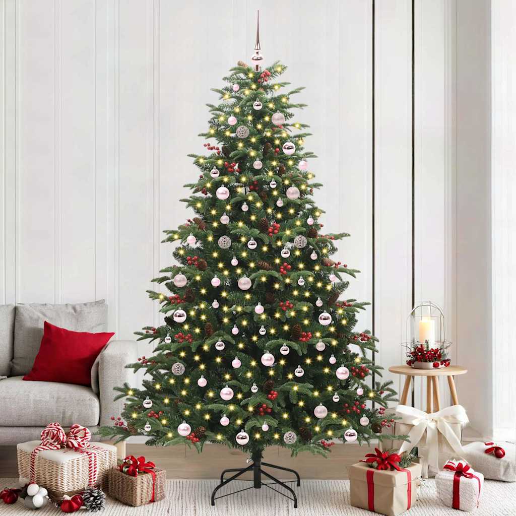 Künstlicher Weihnachtsbaum mit 300 LEDs mit Ständer Grün 240 cm