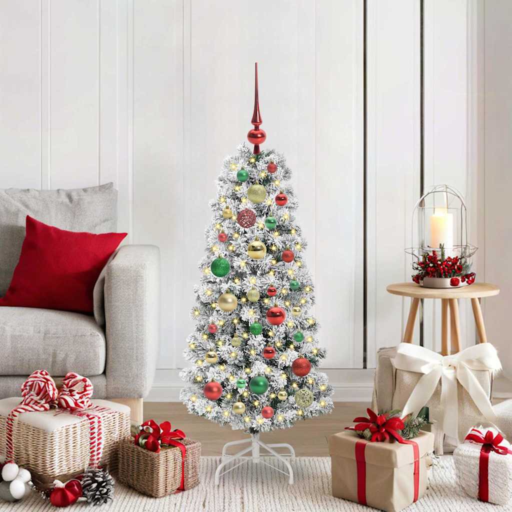 Künstlicher klappbarer Weihnachtsbaum Grün und Weiß 120 cm