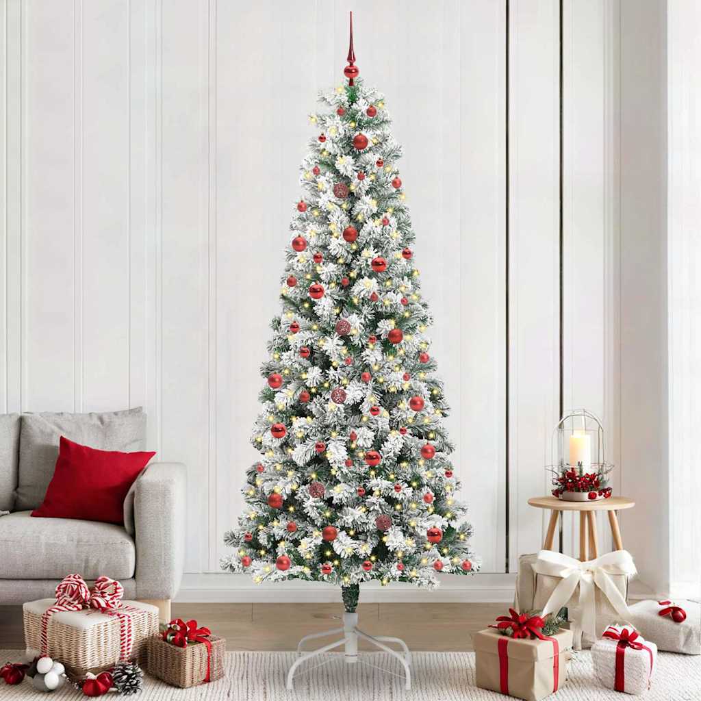 Künstlicher klappbarer Weihnachtsbaum Grün und Weiß 240 cm