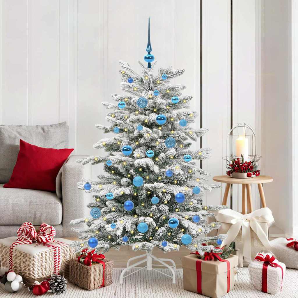 Künstlicher klappbarer Weihnachtsbaum Weiß 150 cm PE und PVC