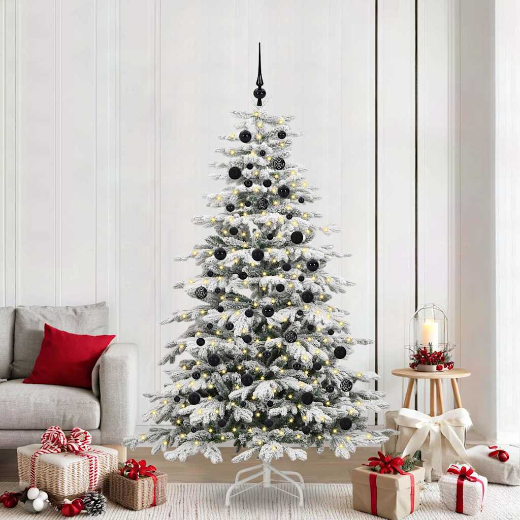 Künstlicher klappbarer Weihnachtsbaum Weiß 210 cm PE und PVC