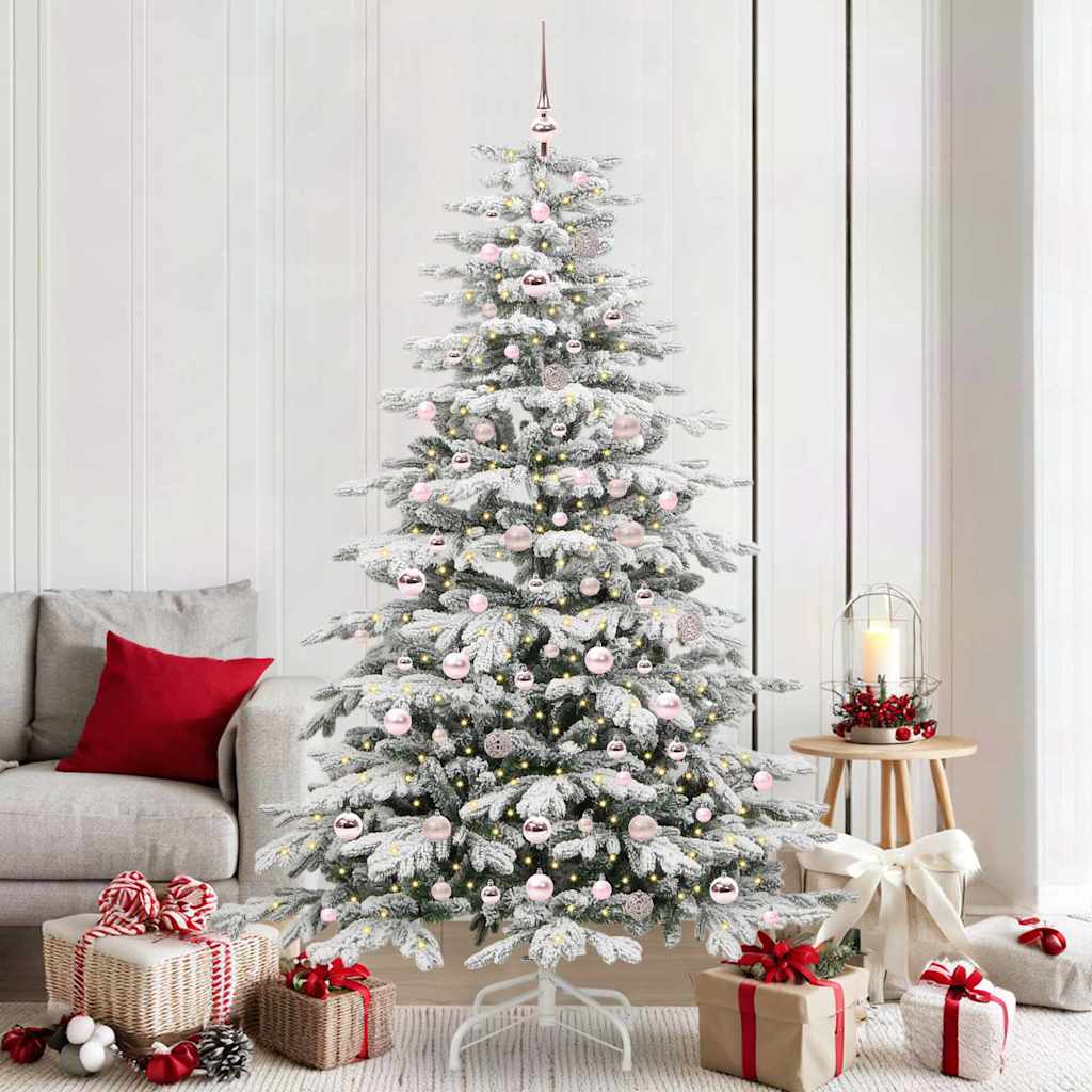 Künstlicher klappbarer Weihnachtsbaum Weiß 210 cm PE und PVC