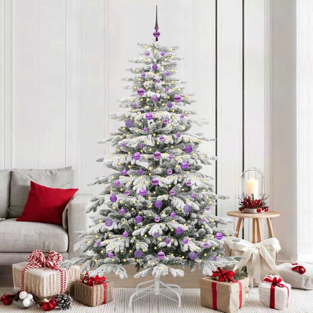 Künstlicher klappbarer Weihnachtsbaum Weiß 210 cm PE und PVC