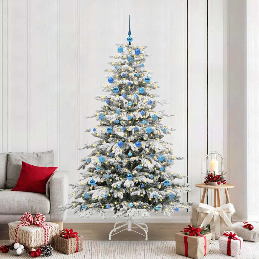 Künstlicher klappbarer Weihnachtsbaum Weiß 210 cm PE und PVC