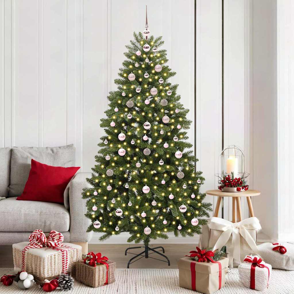 Künstlicher Weihnachtsbaum 180 cm 300 LEDs Warmes Weiß Grün