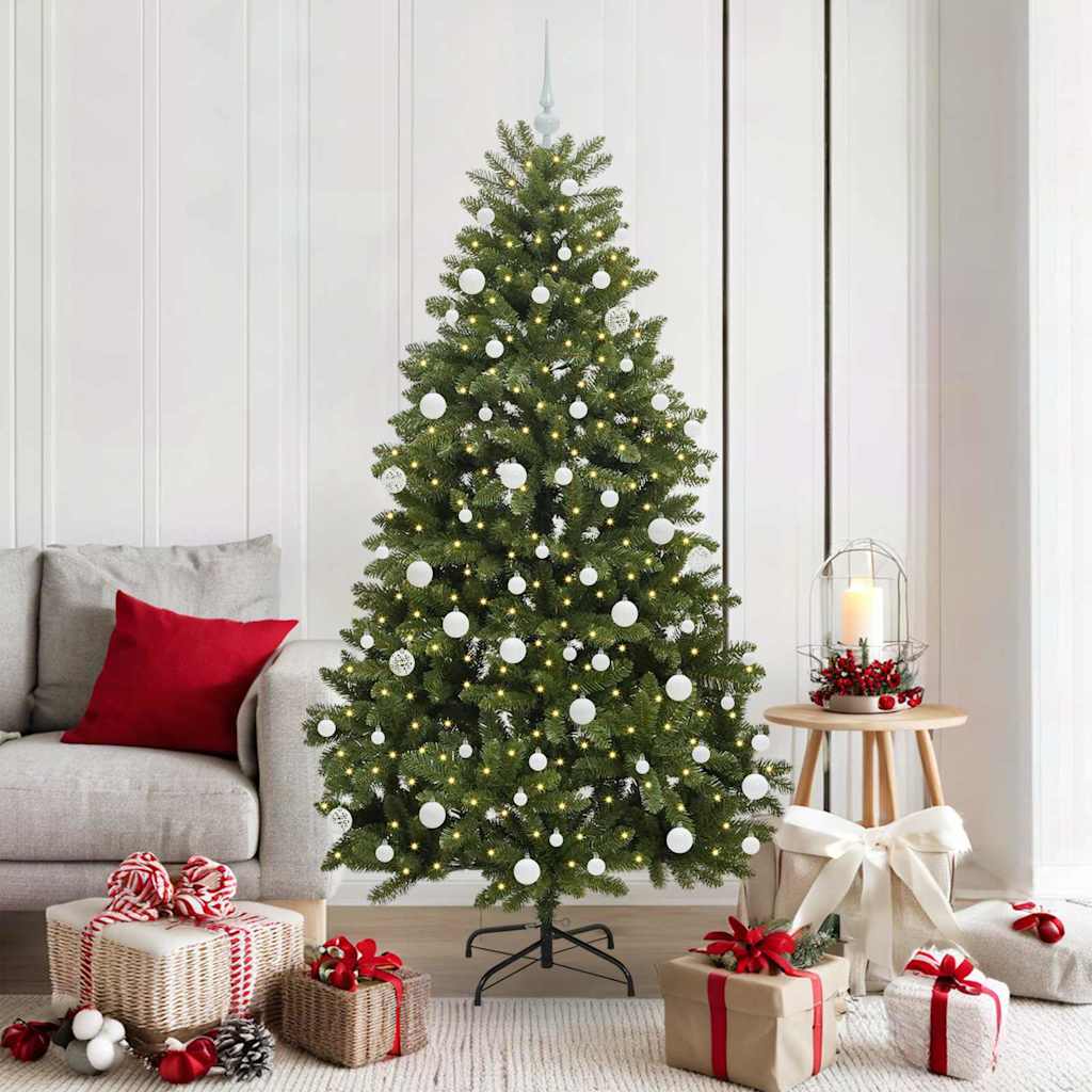 Künstlicher Weihnachtsbaum 180 cm 300 LEDs Warmes Weiß Grün