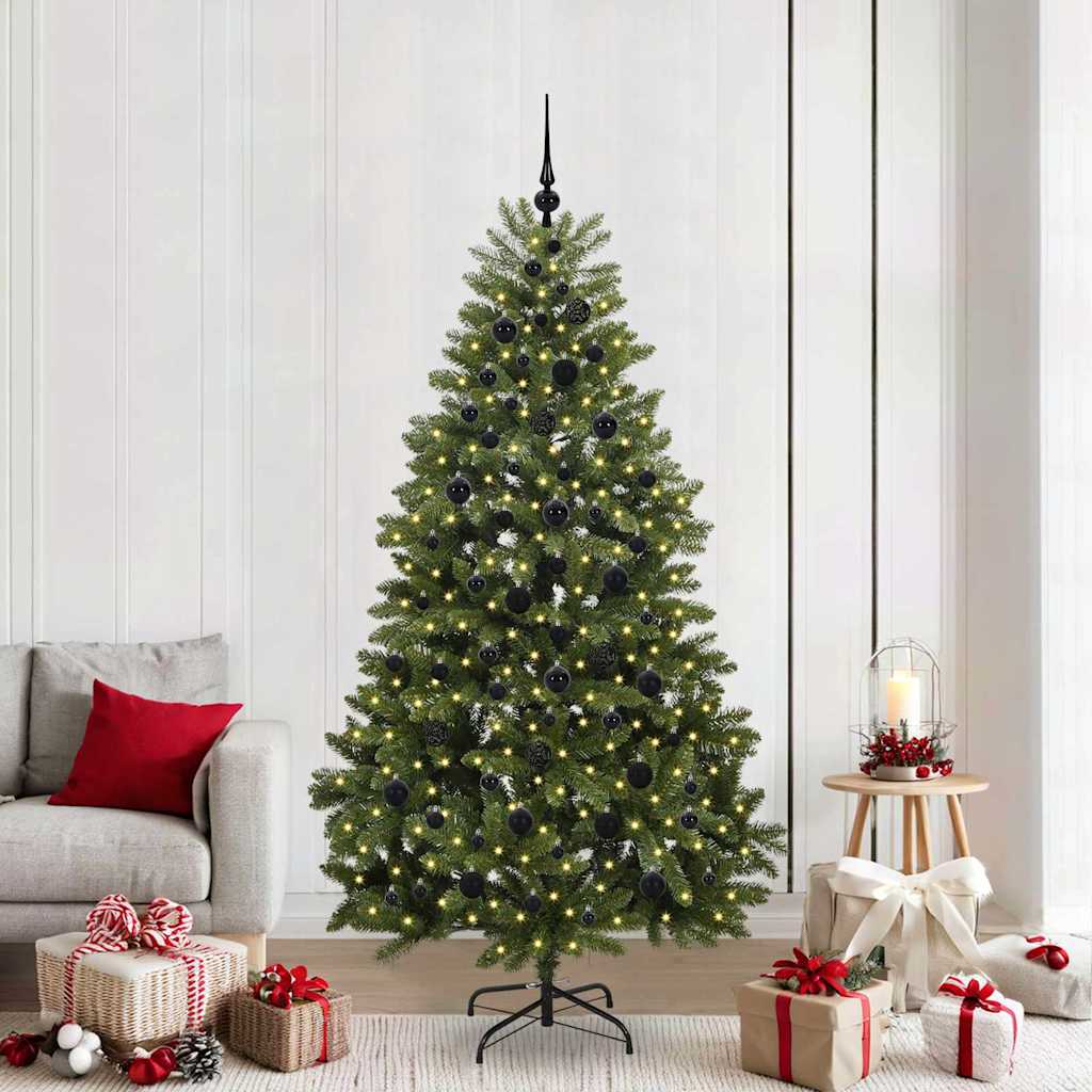 Künstlicher Weihnachtsbaum 210 cm 300 LEDs Warmes Weiß Grün