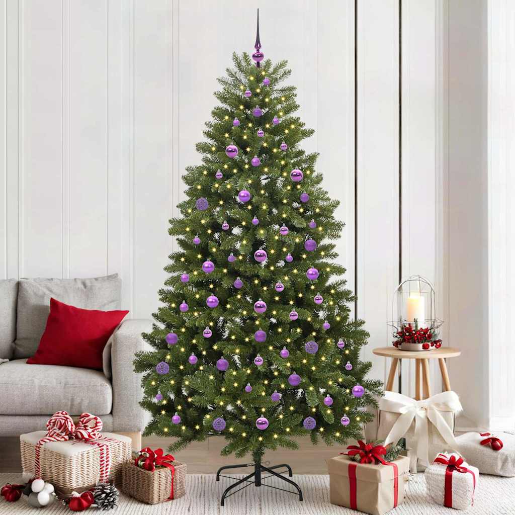 Künstlicher Weihnachtsbaum 210 cm 300 LEDs Warmes Weiß Grün