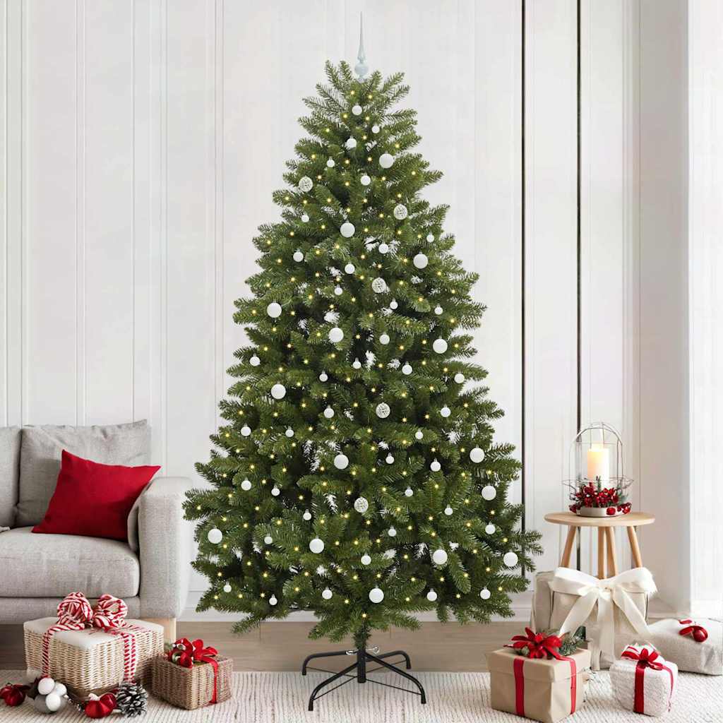 Künstlicher Weihnachtsbaum 240 cm 300 LEDs Warmes Weiß Grün