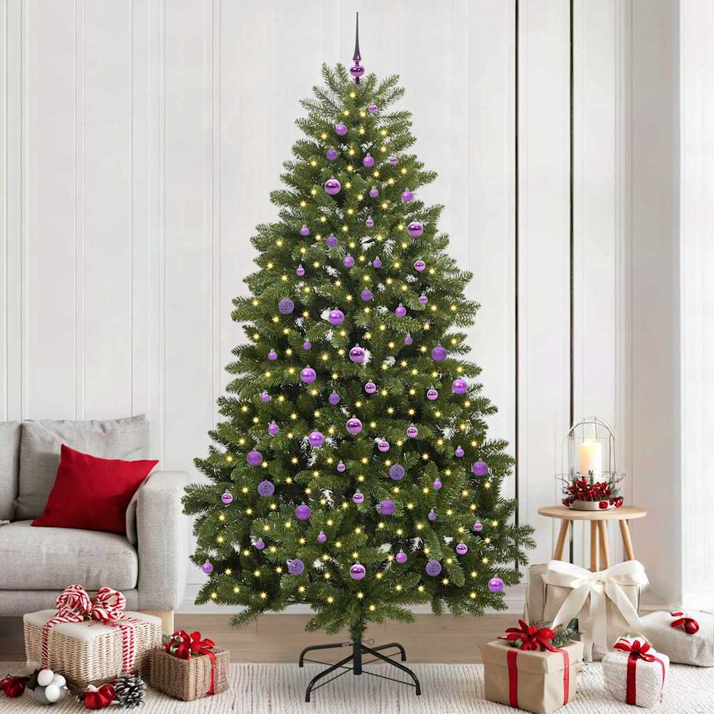 Künstlicher Weihnachtsbaum 240 cm 300 LEDs Warmes Weiß Grün