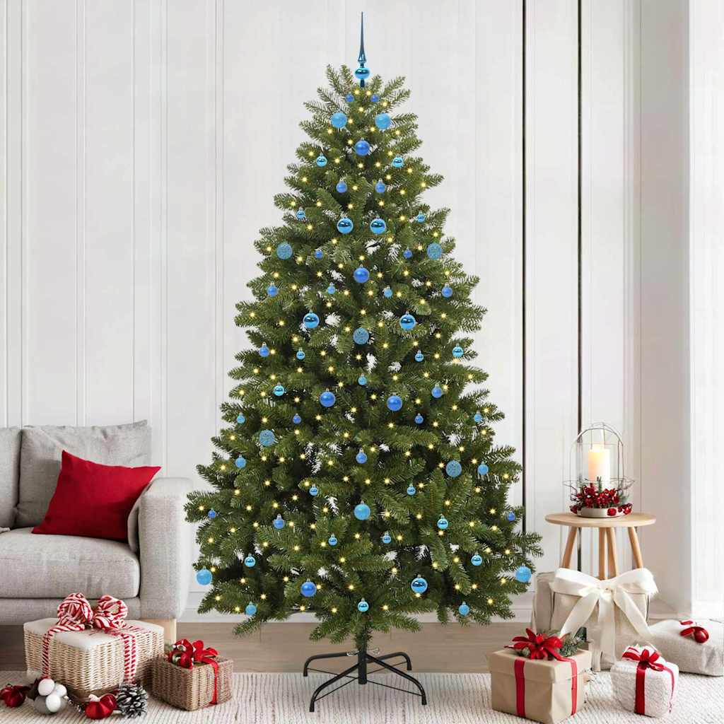 Künstlicher Weihnachtsbaum 240 cm 300 LEDs Warmes Weiß Grün