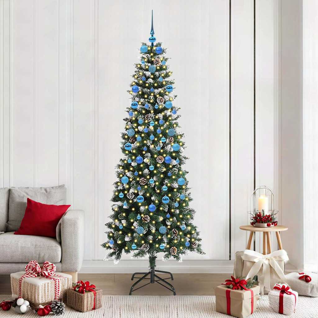 Künstlicher Weihnachtsbaum Grün 210 cm PVC, Plastik und Stahl