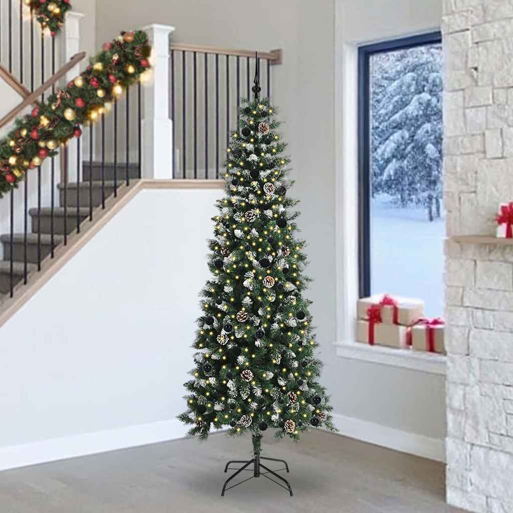 Künstlicher Weihnachtsbaum Grün 240 cm PVC, Plastik und Stahl