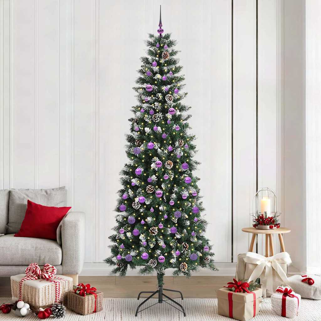 Künstlicher Weihnachtsbaum Grün 240 cm PVC, Plastik und Stahl