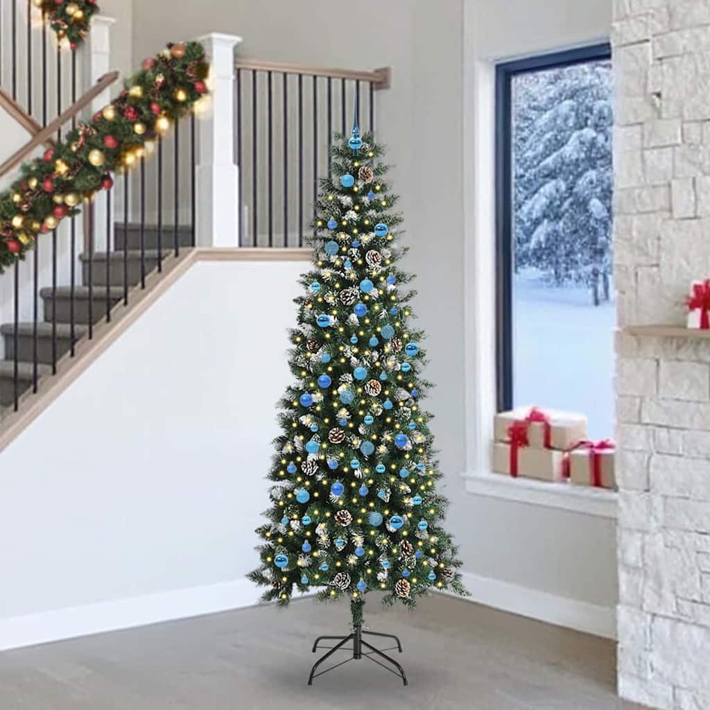 Künstlicher Weihnachtsbaum Grün 240 cm PVC, Plastik und Stahl