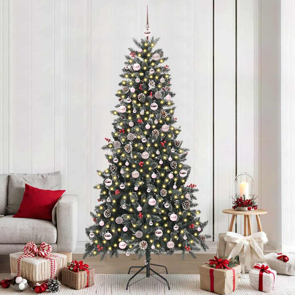 Künstlicher Weihnachtsbaum Grün 240 cm PVC, Plastik und Stahl