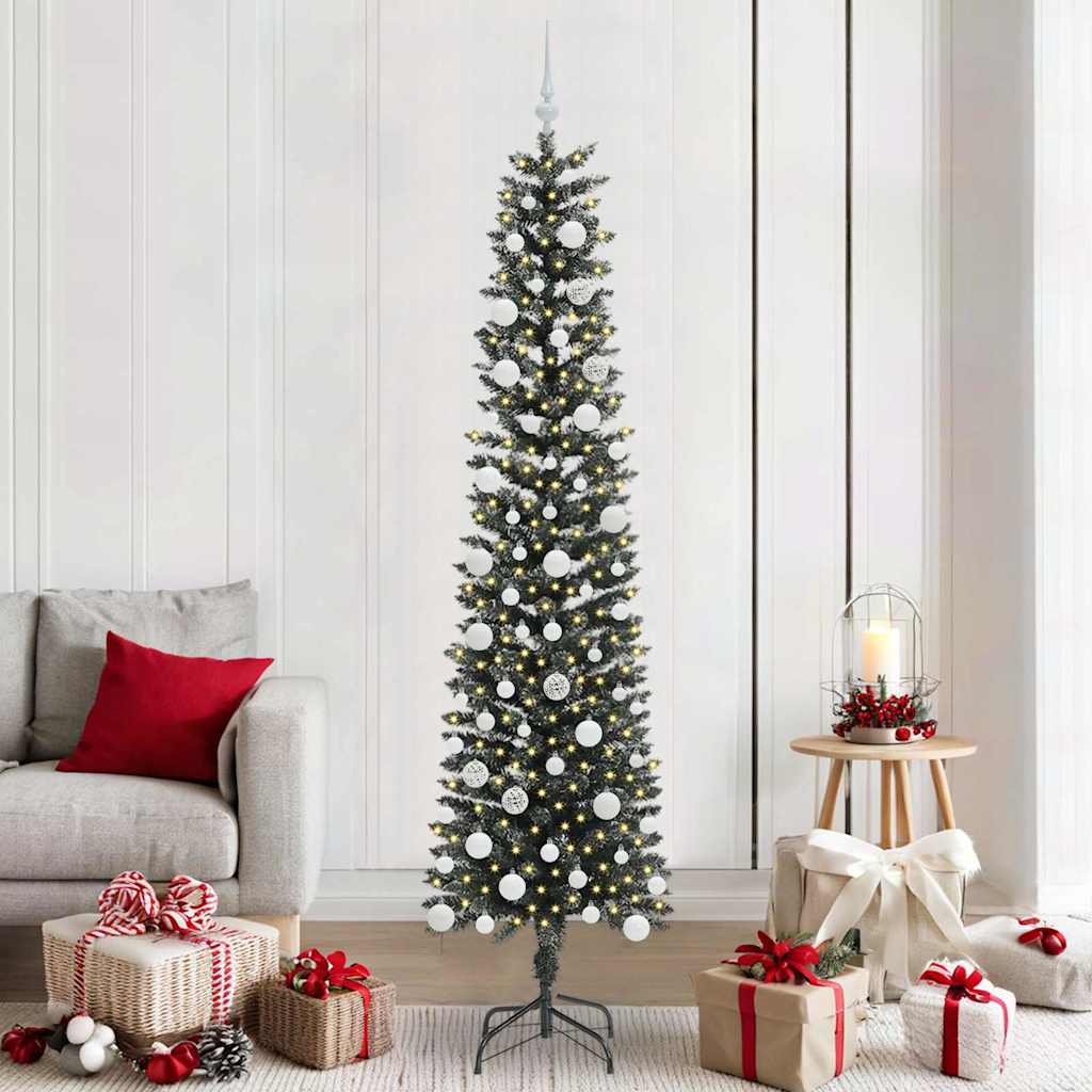 Künstlicher Weihnachtsbaum mit 300 LEDs mit Ständer Grün 210 cm