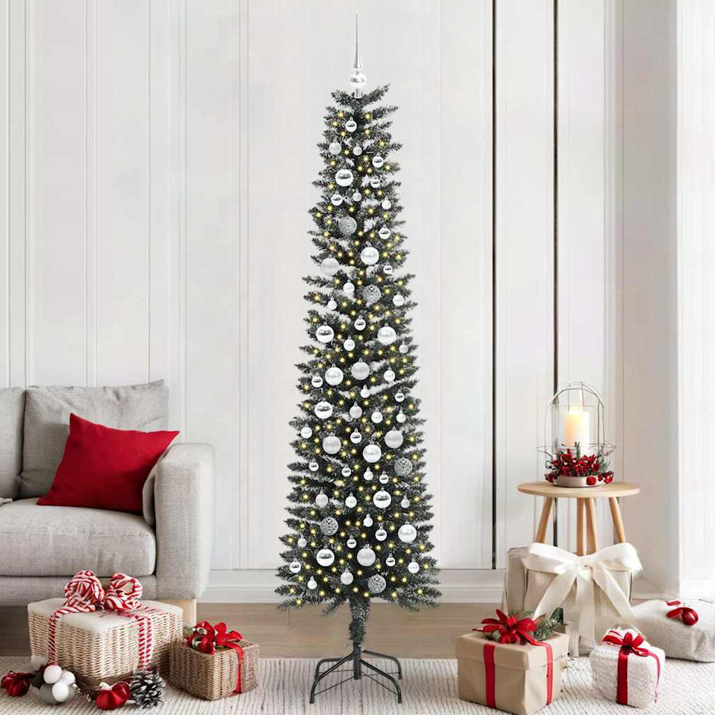 Künstlicher Weihnachtsbaum mit 300 LEDs mit Ständer Grün 210 cm