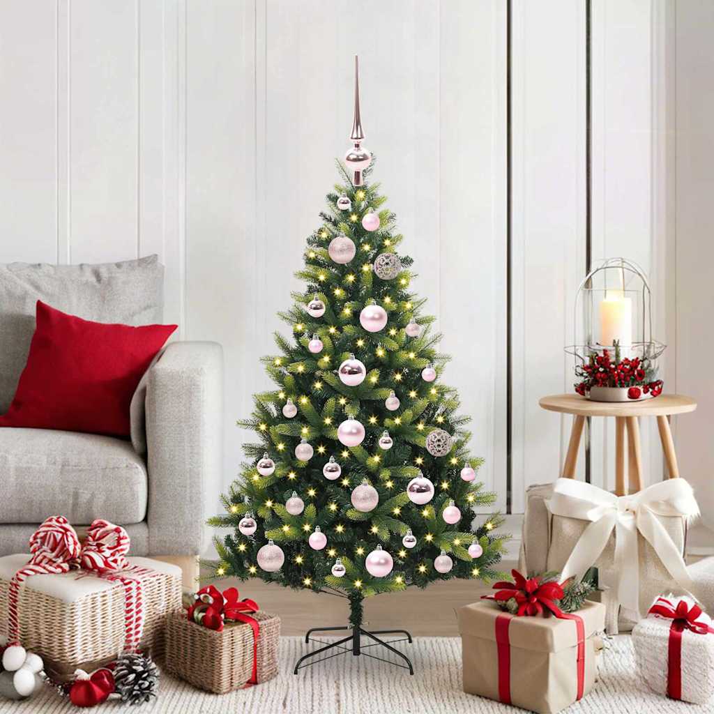 Künstlicher geflammter Weihnachtsbaum 150 LEDs Grün 120 cm
