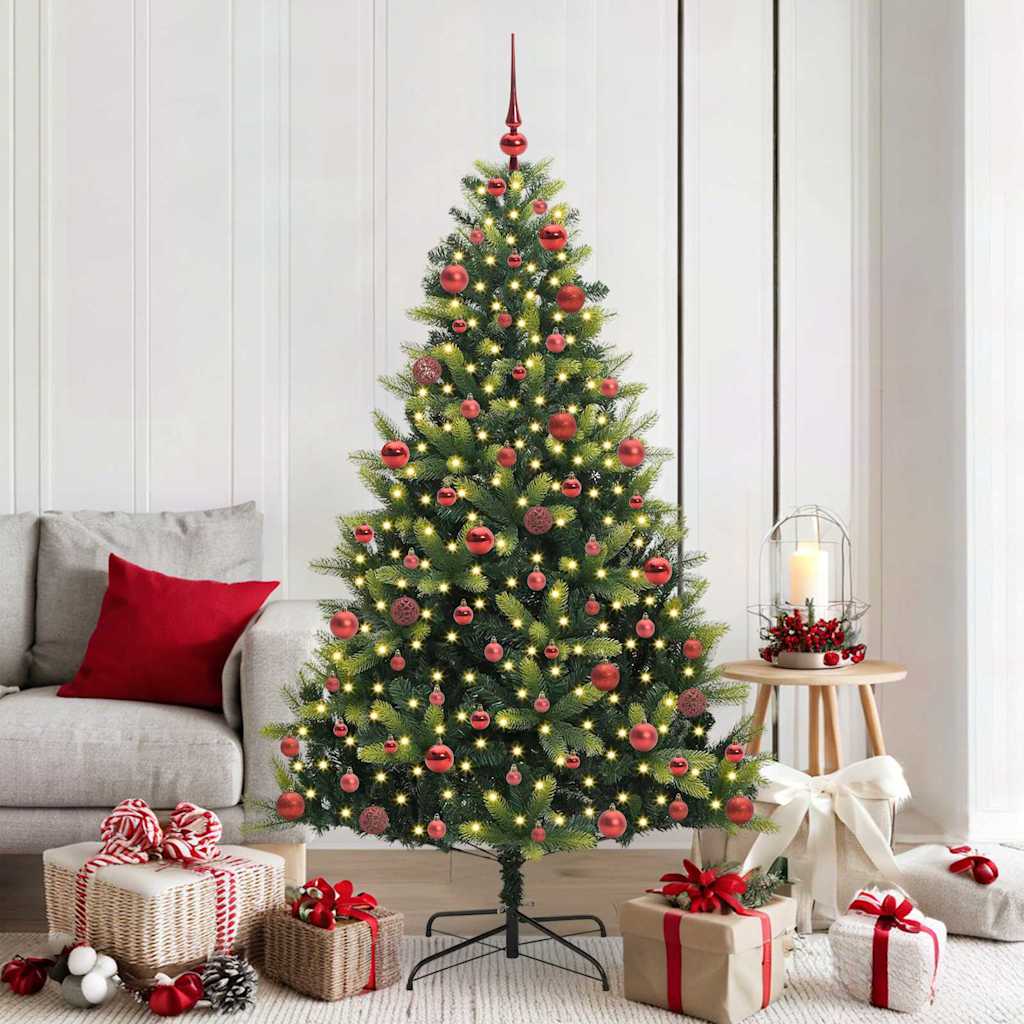 Künstlicher Klapp-Weihnachtsbaum mit 300 LEDs Grün 180 cm