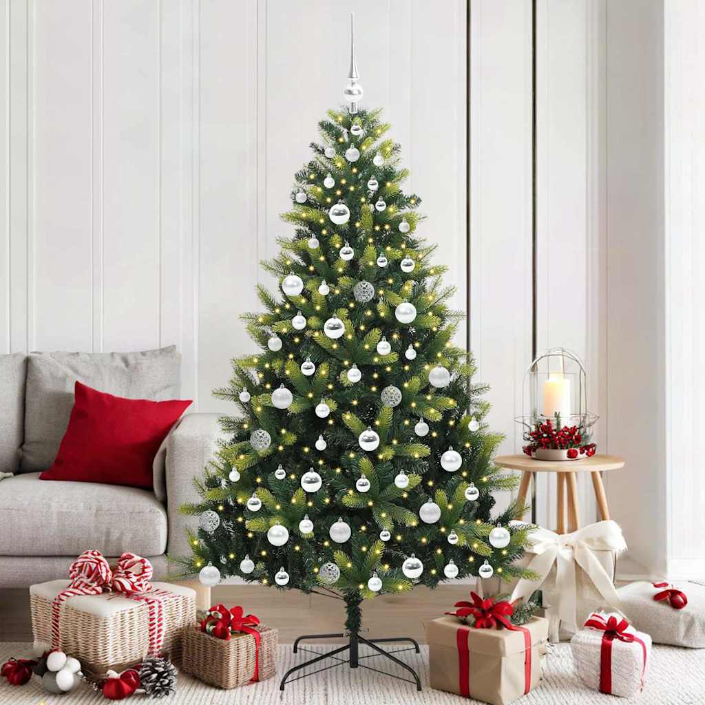 Künstlicher Klapp-Weihnachtsbaum mit 300 LEDs Grün 180 cm