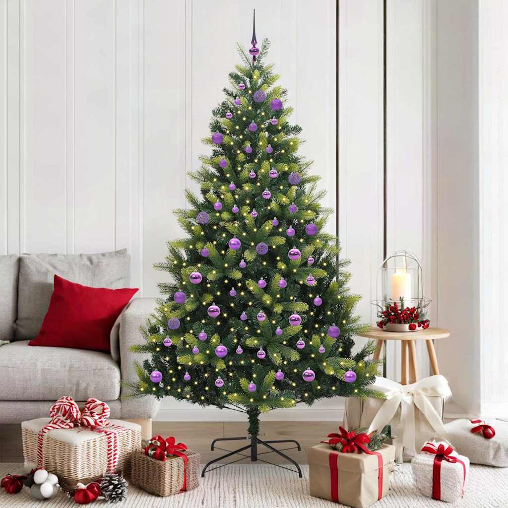 Künstlicher Klapp-Weihnachtsbaum mit 300 LEDs Grün 180 cm