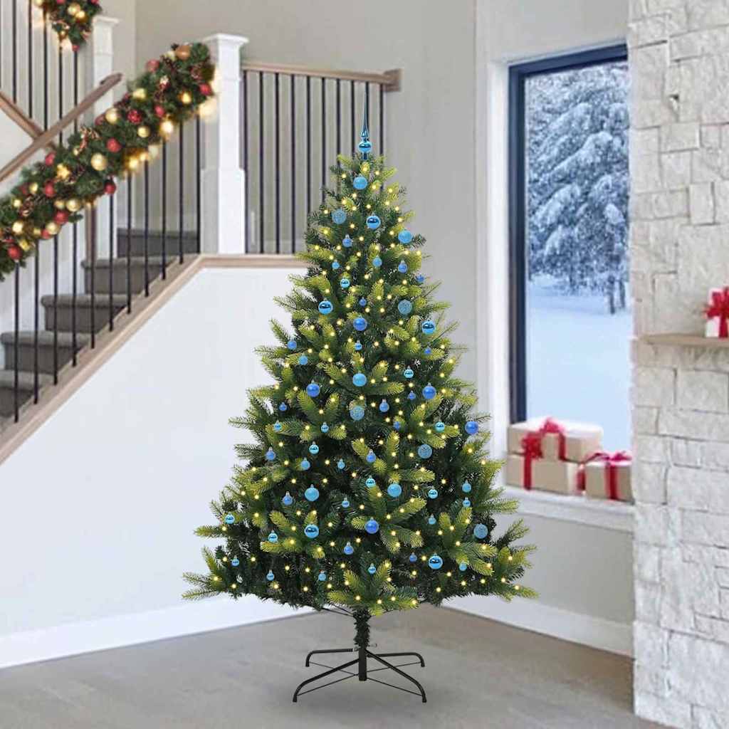 Künstlicher Klapp-Weihnachtsbaum mit 300 LEDs Grün 240 cm