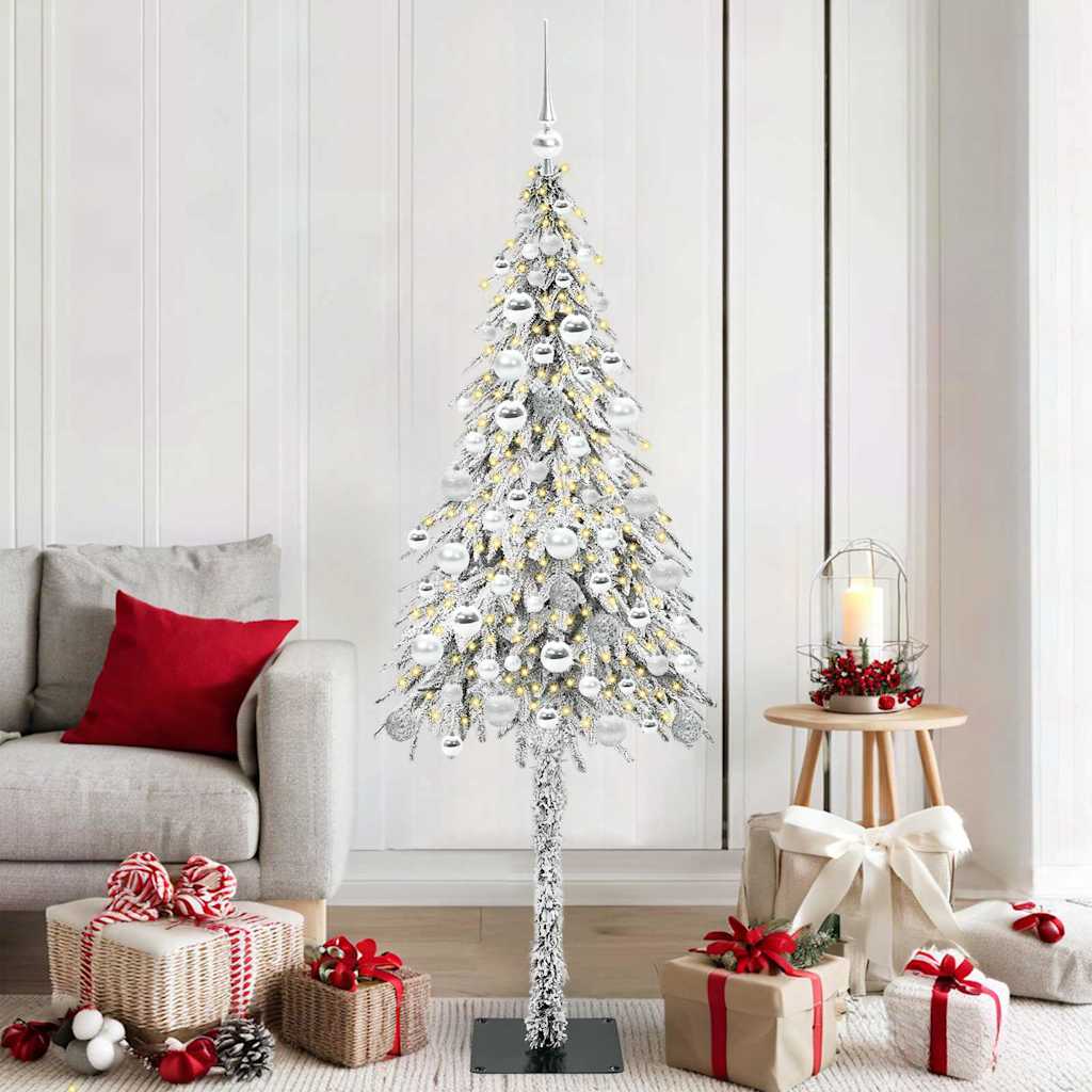 Weihnachtsbaum mit 300 LEDs Weiß 180 cm PE und Stahl
