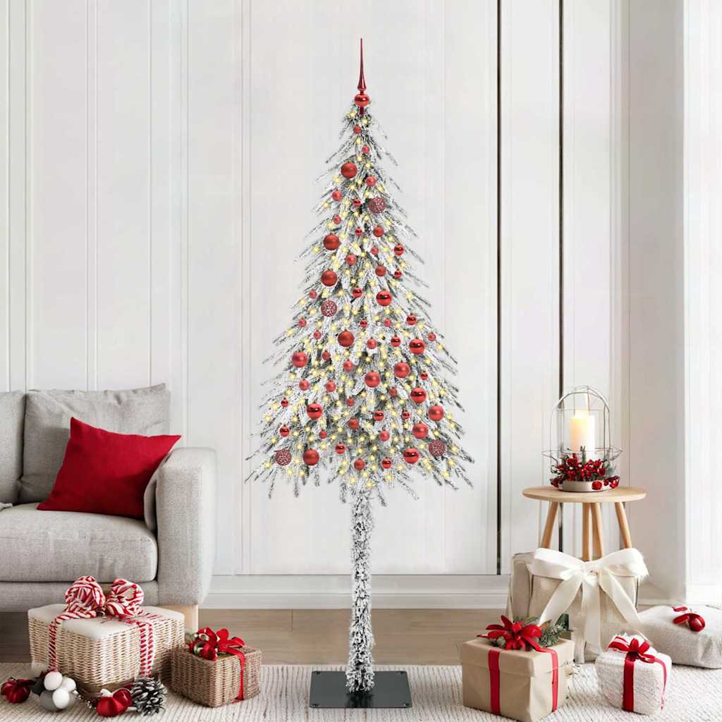 Weihnachtsbaum mit 300 LEDs Weiß 210 cm PE und Stahl