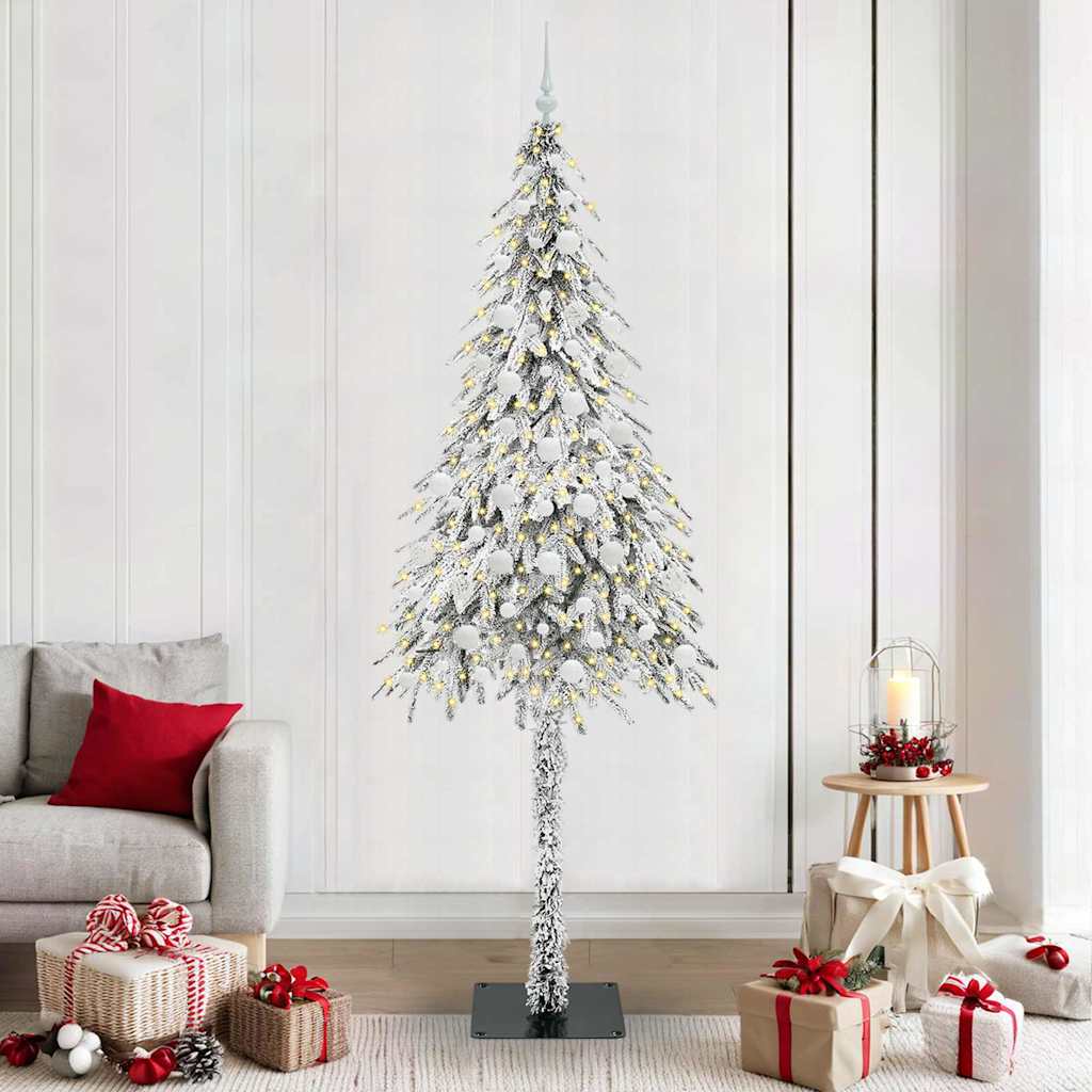 Weihnachtsbaum mit 300 LEDs Weiß 210 cm PE und Stahl