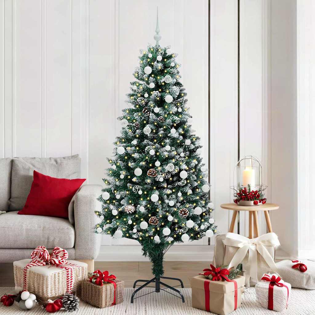Künstlicher Weihnachtsbaum mit 300 LEDs mit Ständer Grün 180 cm