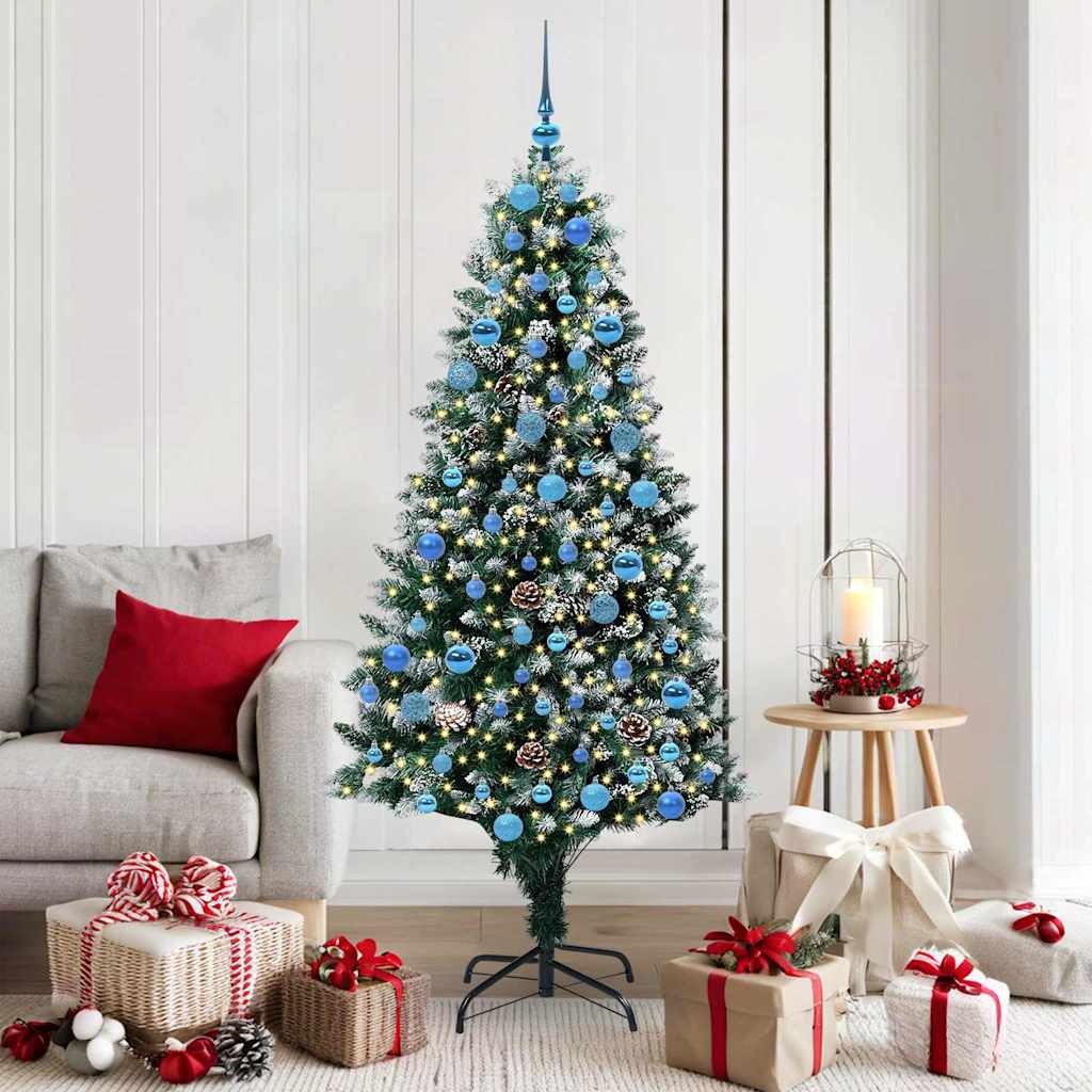Künstlicher Weihnachtsbaum mit 300 LEDs mit Ständer Grün 180 cm